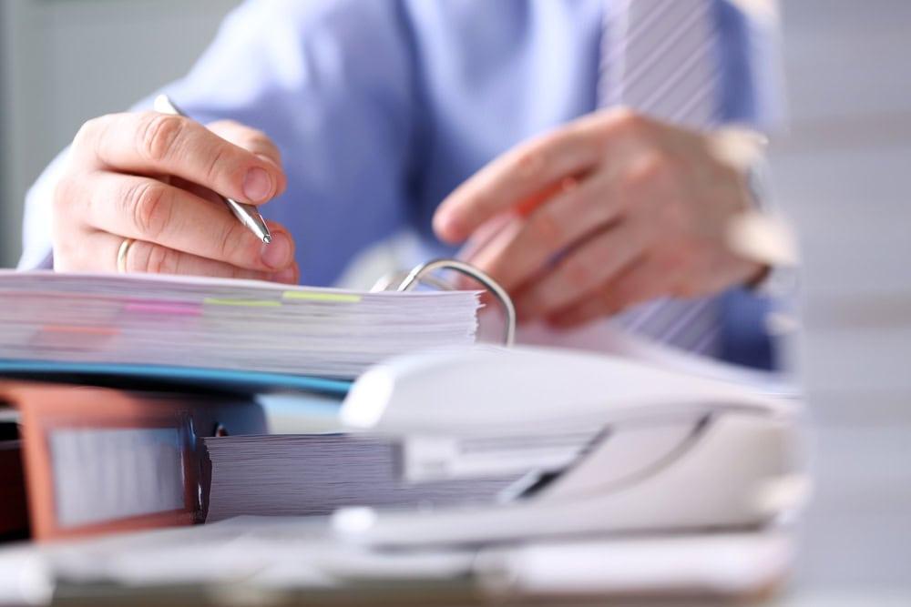 Attorney handling slip and fall accident case documentation