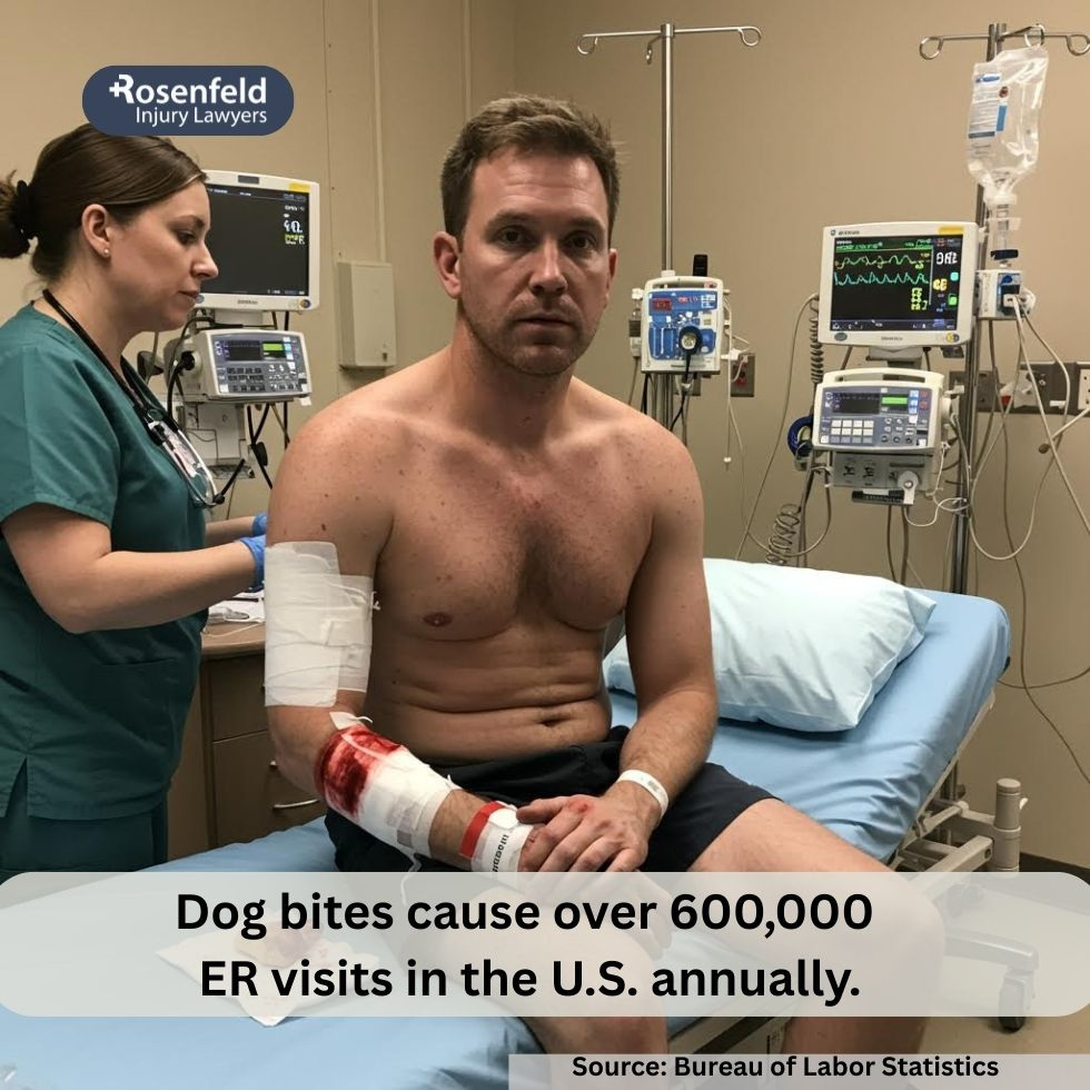 Medical treatment for a severe dog bite wound on the arm