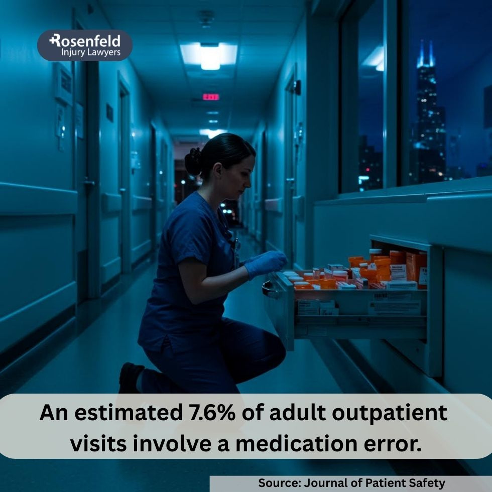 Medical malpractice lawyer consulting with a client over a prescription error.