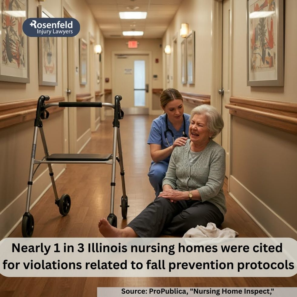 Nursing facility resident suffers fall-related injury due to staff negligence.