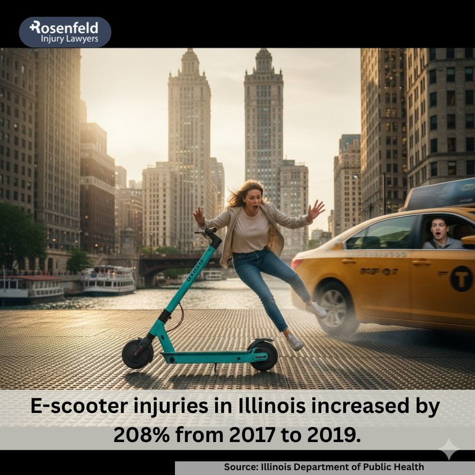 Chicago scooter accident lawyer discussing legal options with an injured rider.