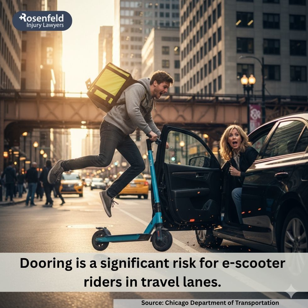 Serious injuries caused by electric scooters shown with bandages and legal paperwork.