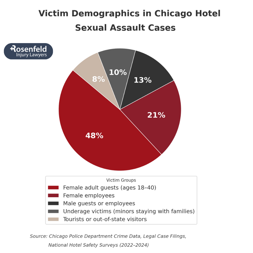 Survivor of sexual assault in hotel hallway speaking with a personal injury attorney.