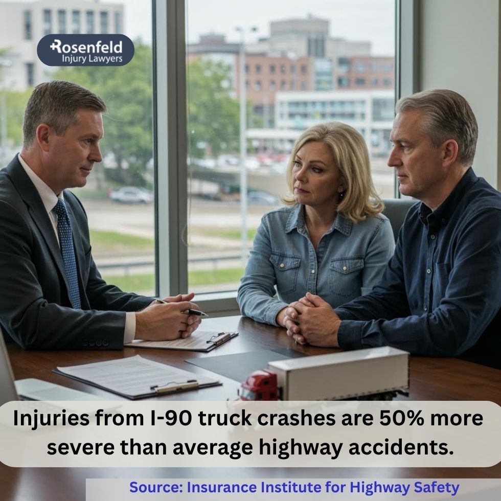 I-290 truck accident lawyer meeting with an injured client in Chicago Illinois