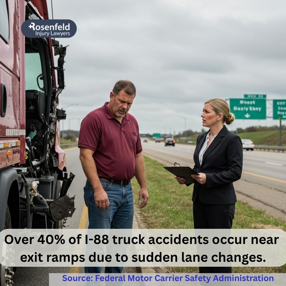 I-88 truck accident lawyer meeting with an injured client in Chicago Illinois