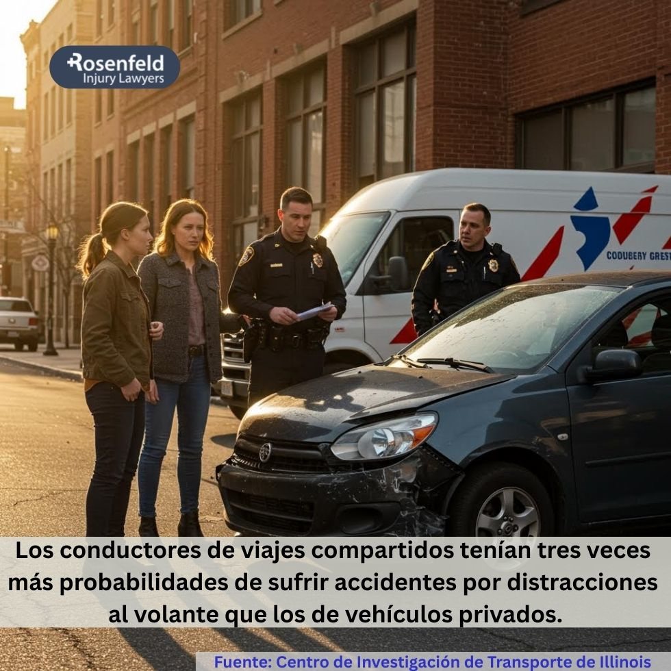  Los conductores de plataformas de viajes compartidos tuvieron tres veces más probabilidades de sufrir accidentes por distracción al volante que los de vehículos privados. 