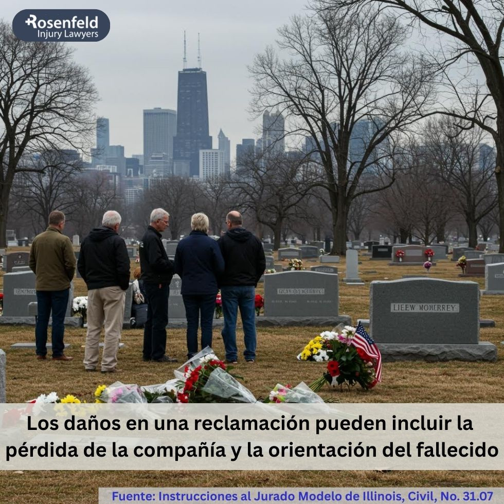 Los daños en una reclamación pueden incluir la pérdida de la compañía y la orientación del fallecido.