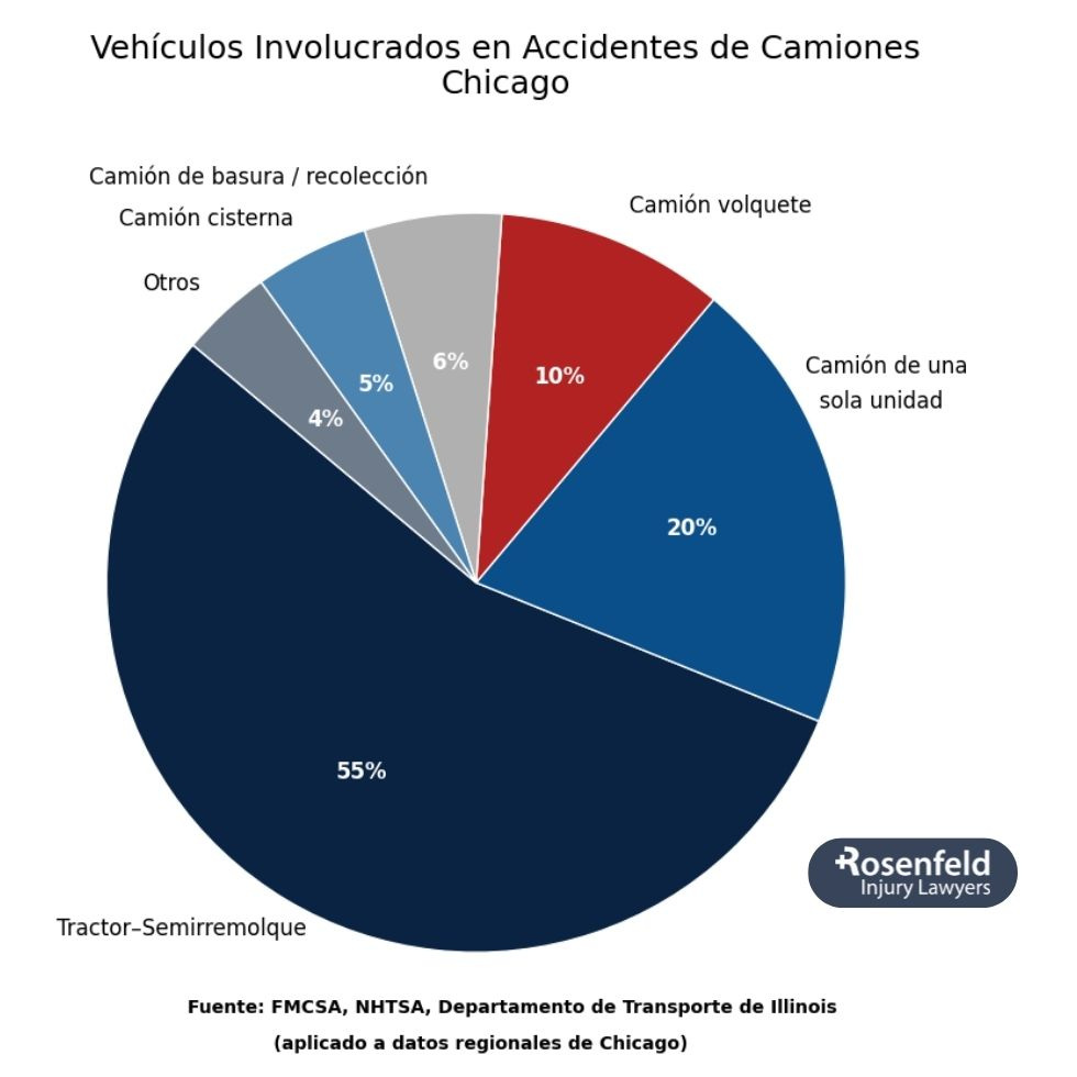 Vehículos Involucrados en Accidentes de Camiones Chicago.