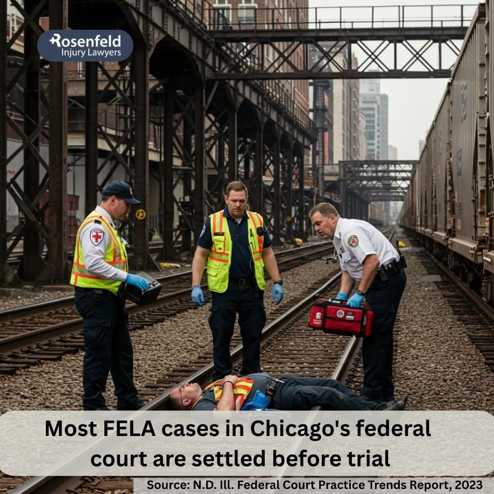 Employers Liability Act (FELA) invoked after railroad industry accident in Chicago.