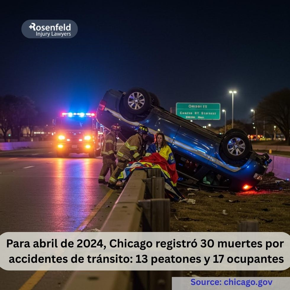 En abril de 2024, Chicago registró 30 muertes por accidentes de tráfico: 13 peatones y 17 ocupantes de vehículos.