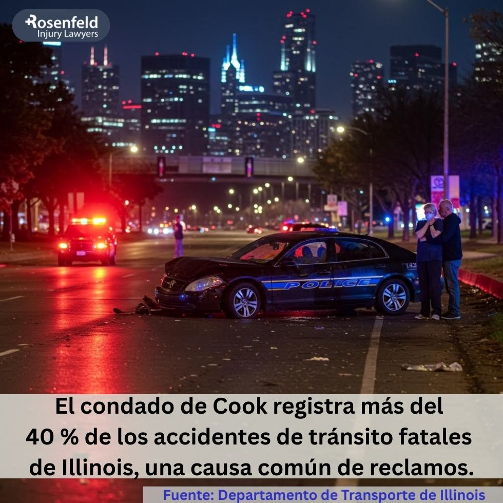 El condado de Cook registra más del 40 % de los accidentes de tránsito fatales de Illinois, una causa común de reclamos.