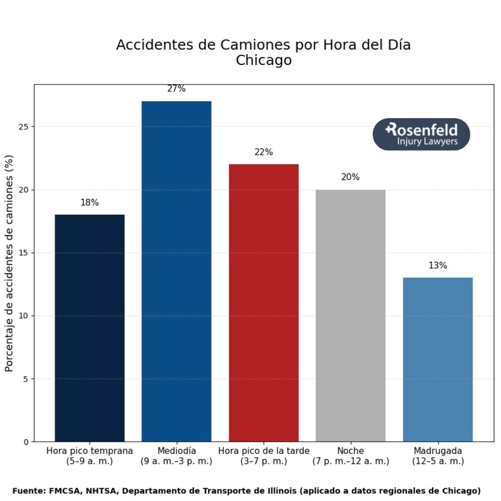 Accidentes de Camiones por Hora del Día Chicago.