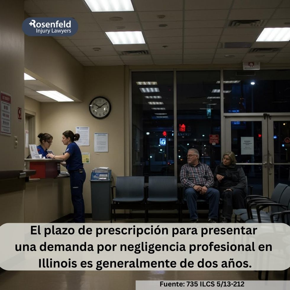 El plazo de prescripción para presentar una demanda por negligencia profesional en Illinois es generalmente de dos años.