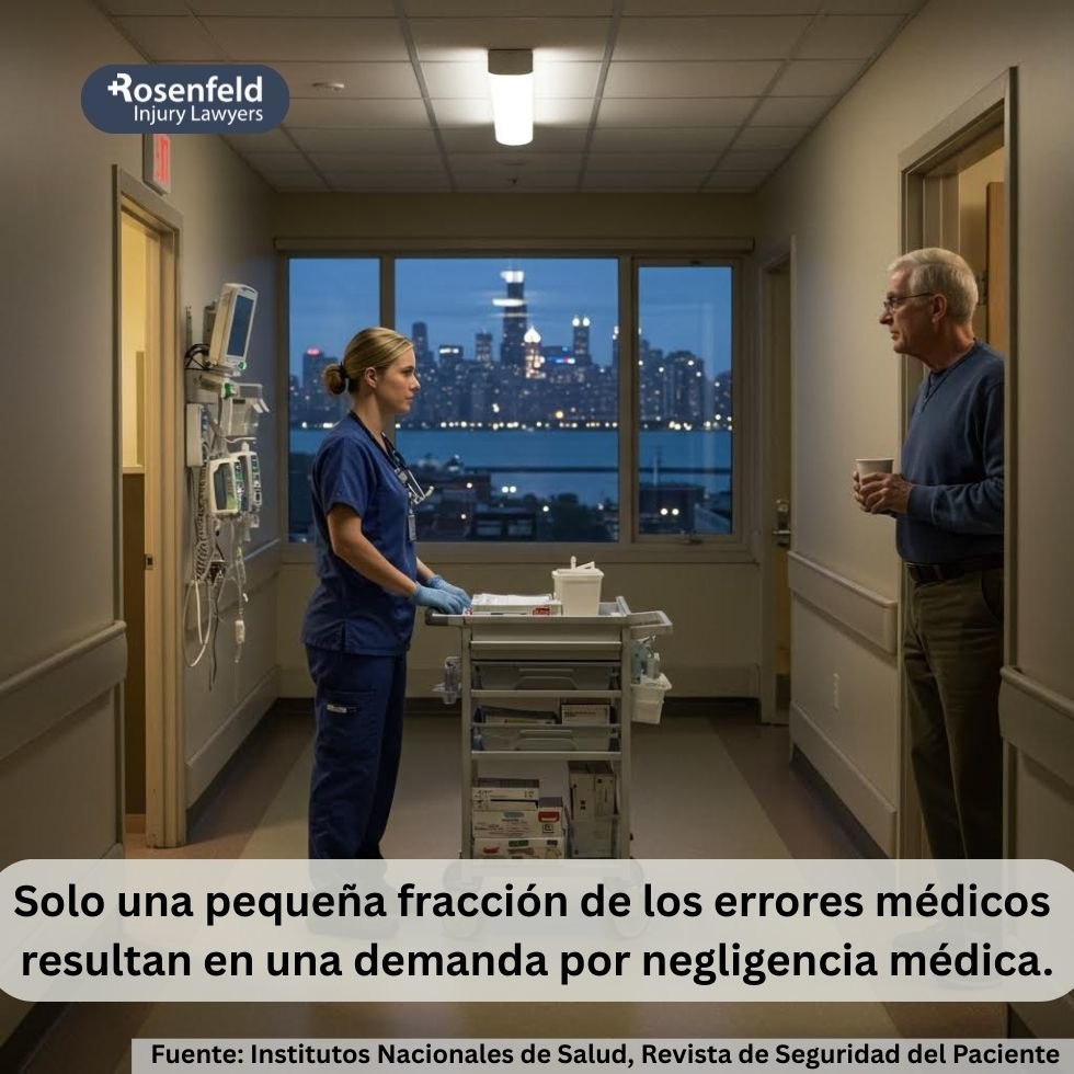 Solo una pequeña fracción de los errores médicos resultan en una demanda por negligencia médica.