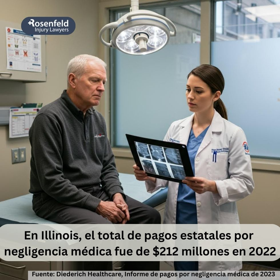 En Illinois, el total de pagos estatales por negligencia médica fue de $212 millones en 2022.