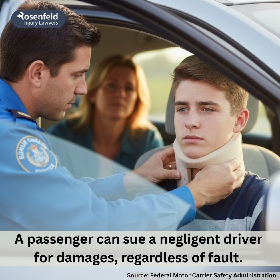 Passenger settlement at-fault driver's insurance company after an accident occurred