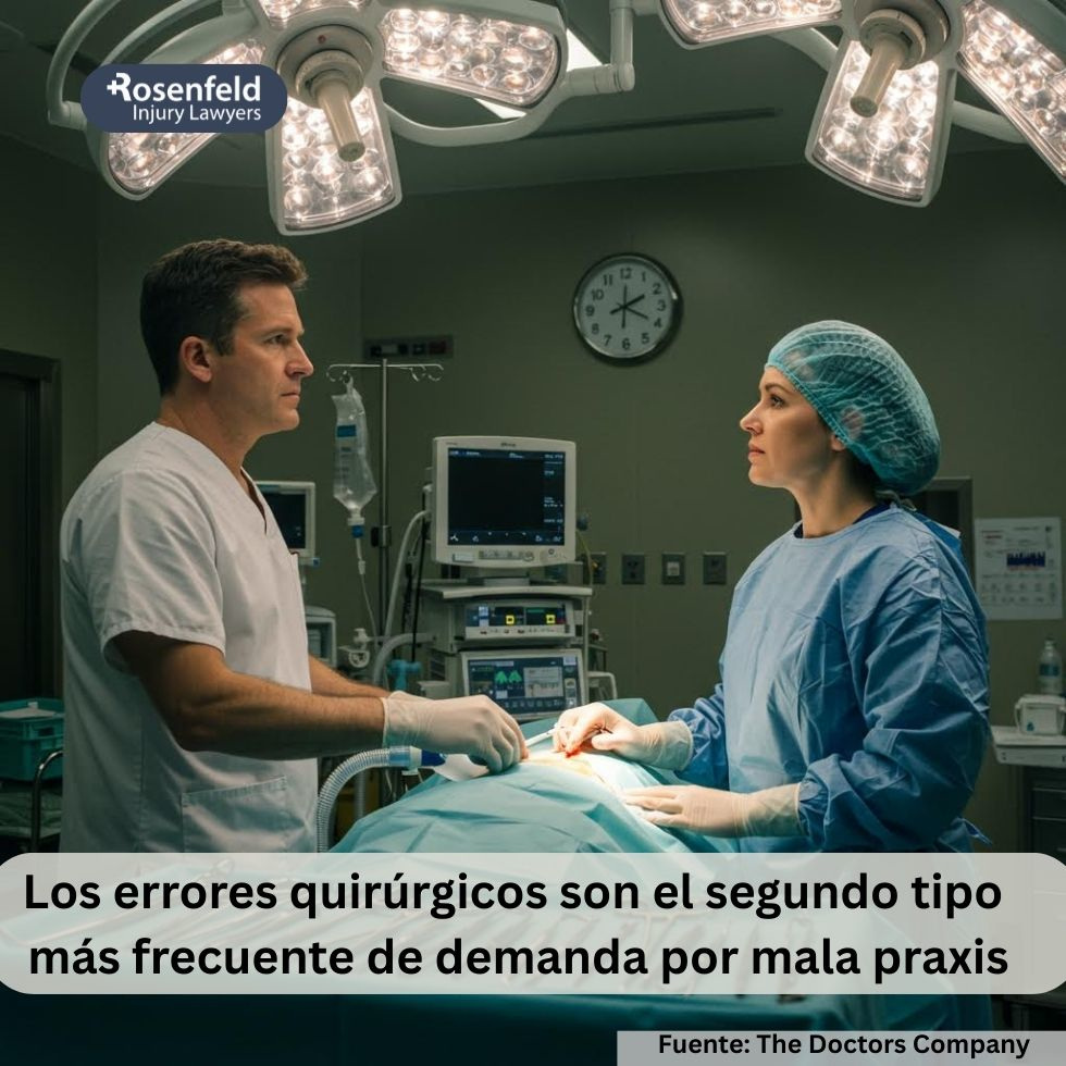 Los errores quirúrgicos son el segundo tipo más frecuente de demanda por mala praxis.
