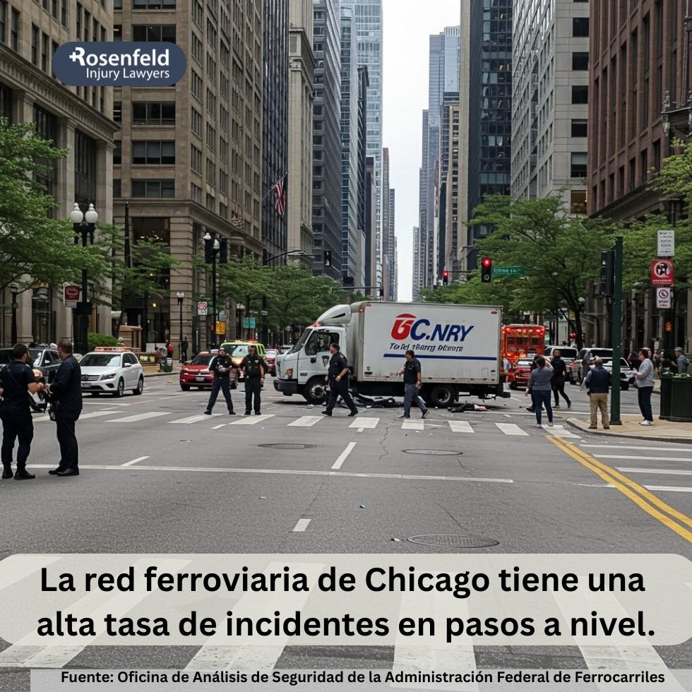 La red ferroviaria de Chicago tiene una alta tasa de incidentes en pasos a nivel.