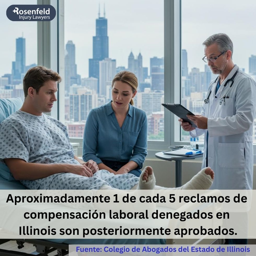 Aproximadamente 1 de cada 5 reclamos de compensación laboral denegados en Illinois son posteriormente aprobados.