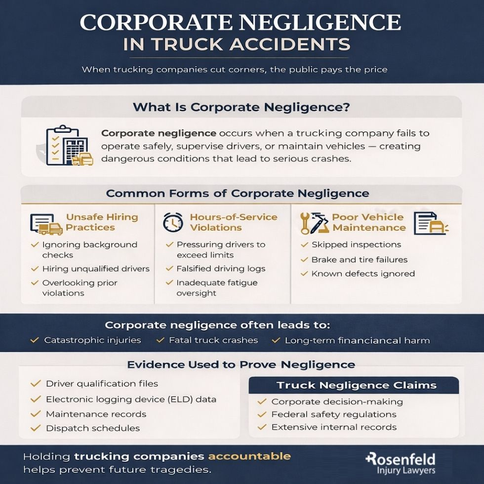 The trucking company's negligence in commercial truck accidents
