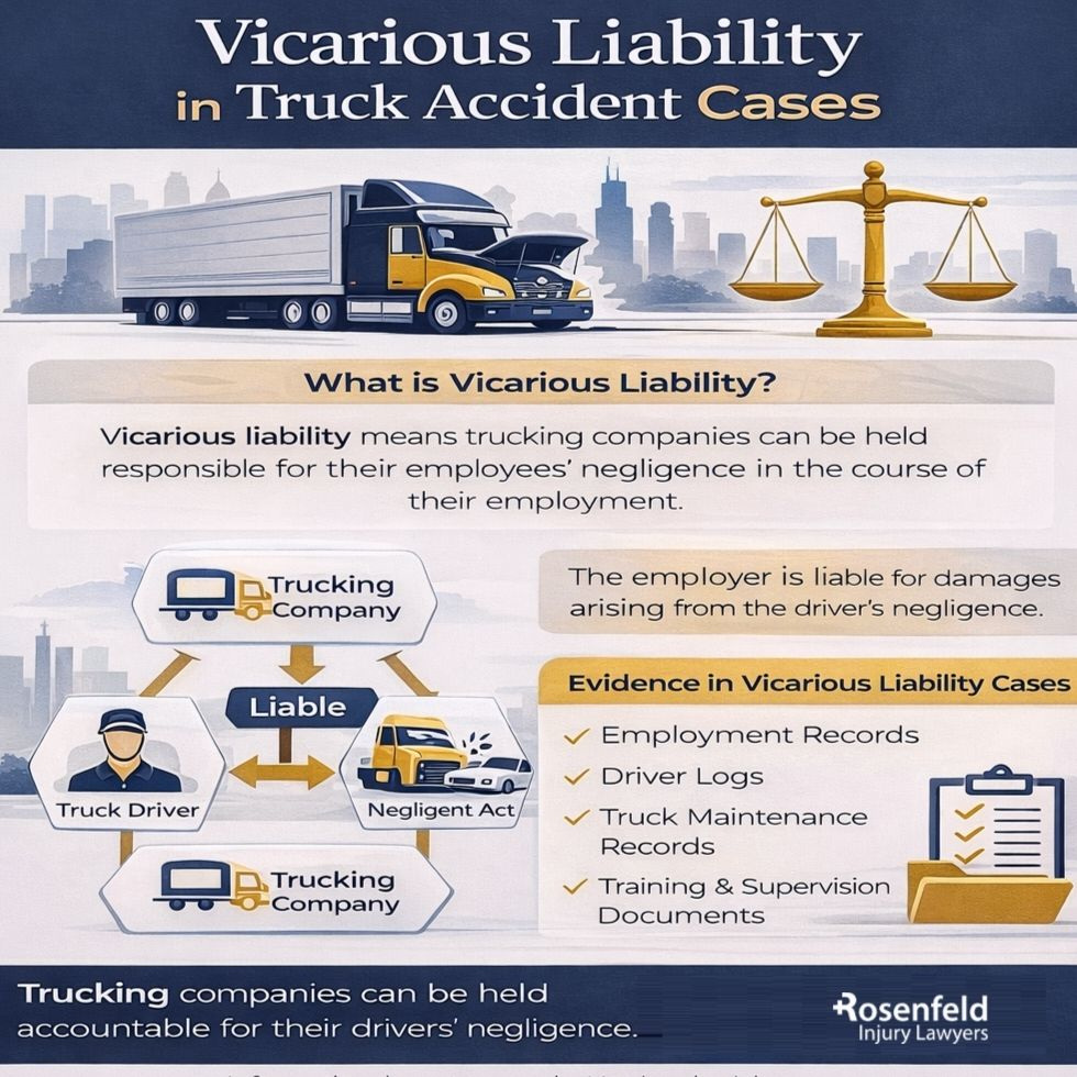 Injured party vs other party vs vicarious liability for truck accidents