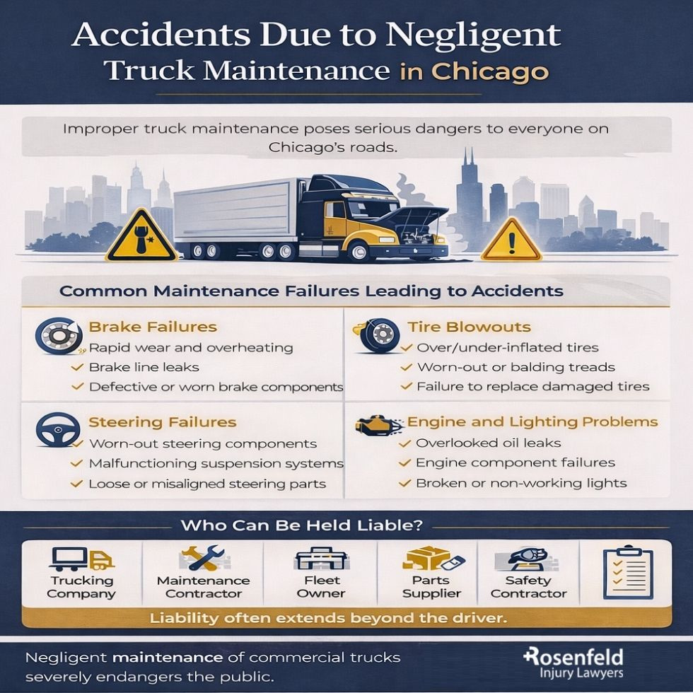 Personal injury law firm handling truck accident cases involving improper maintenance