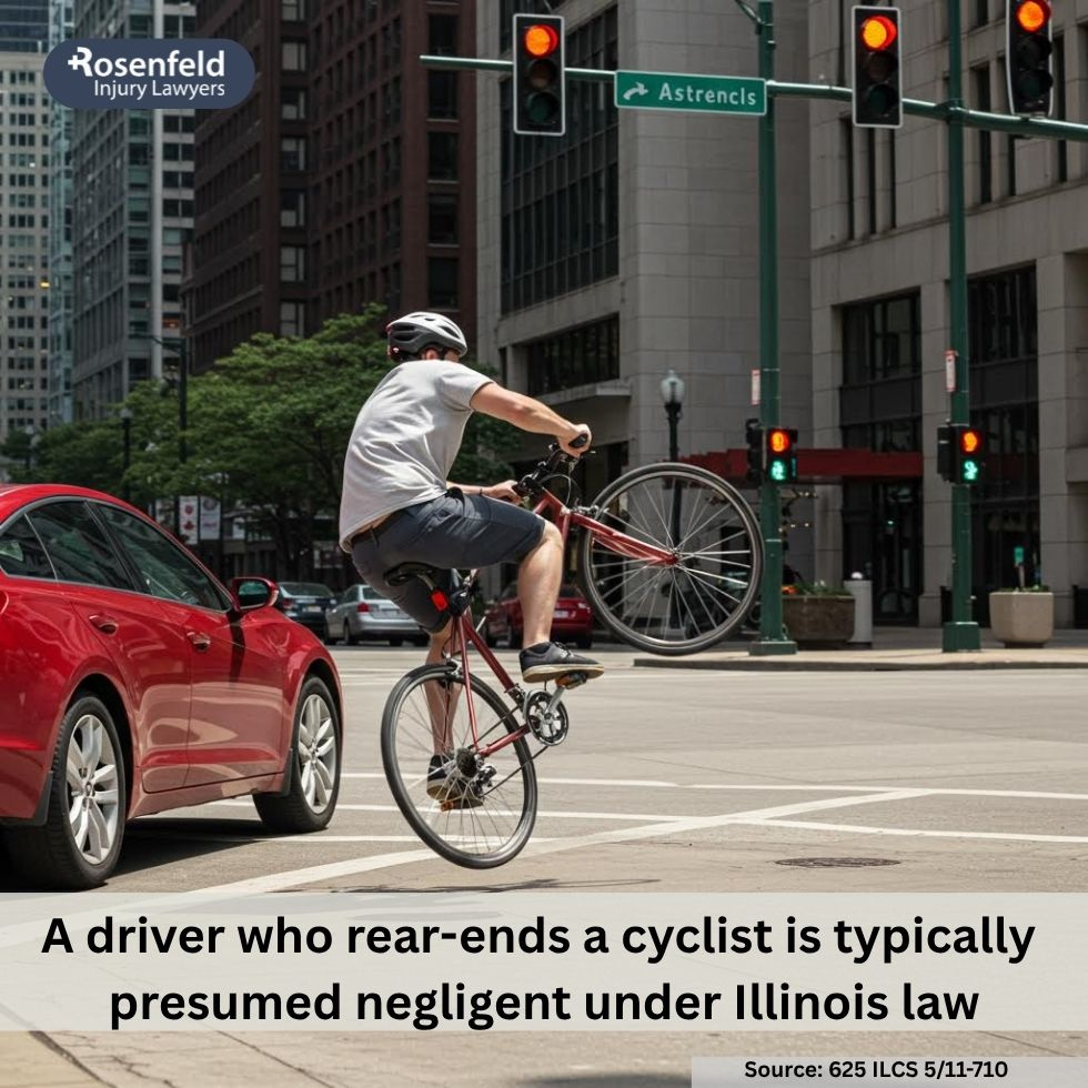 A law firm handling bicycle accident claims involving rear-end collisions.
