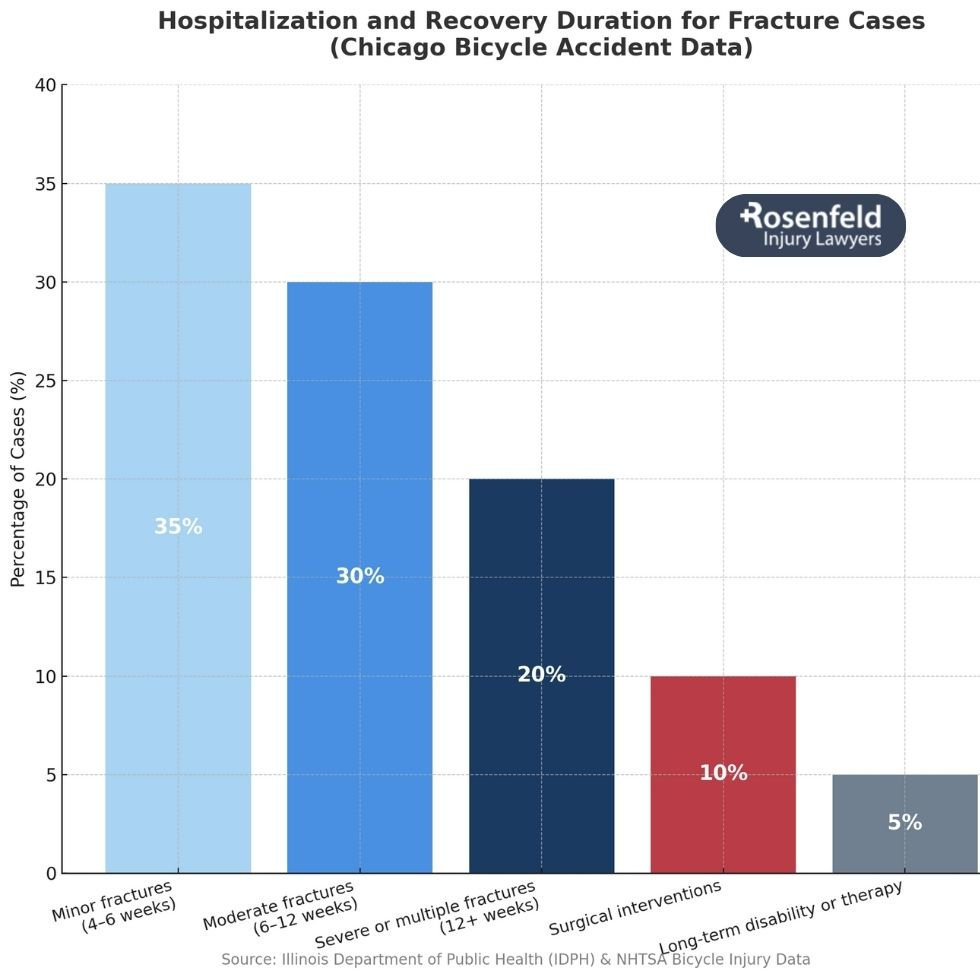 A Chicago attorney handling bicycle crash claims involving broken bones.
