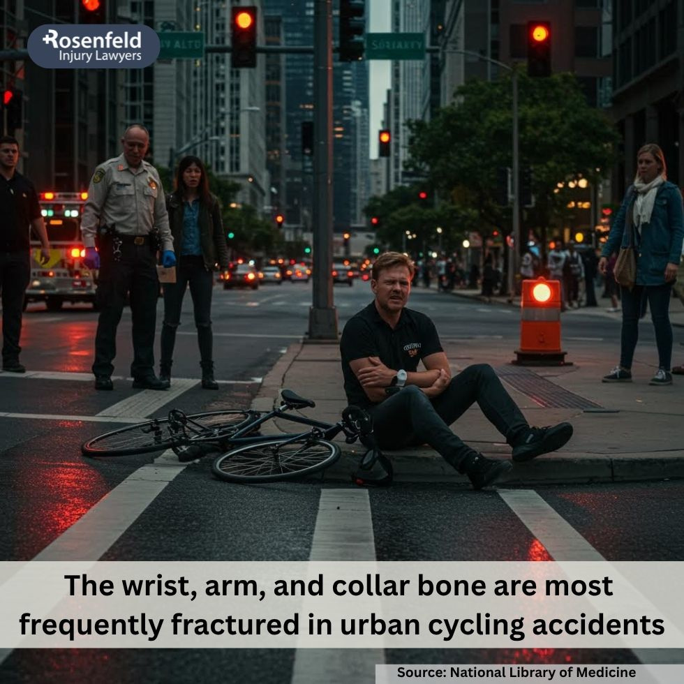A Chicago lawyer representing cyclists with broken bones after an accident.
