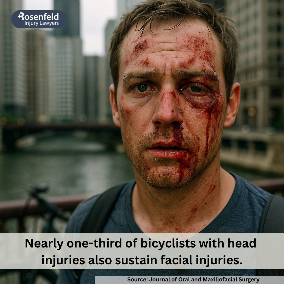  A Chicago lawyer representing cyclists with facial injuries after an accident.