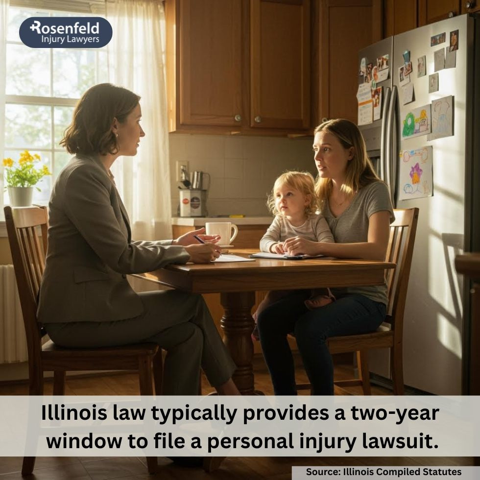 A personal injury law firm in Rockford helping a client with their injury claim.